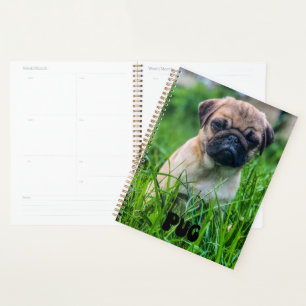 Niedlicher Mops Welpenkalender-Planer Planer