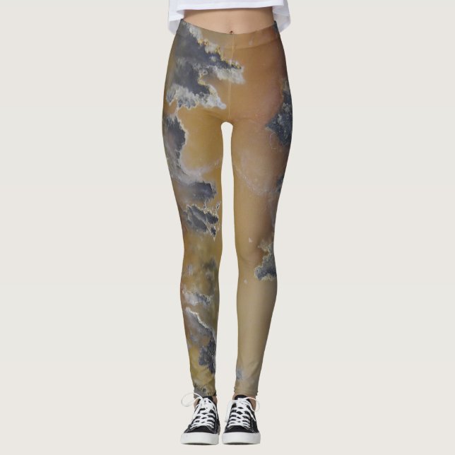 Niedlicher Mossy Agate Flame Natural Rock entworfe Leggings (Vorderseite)