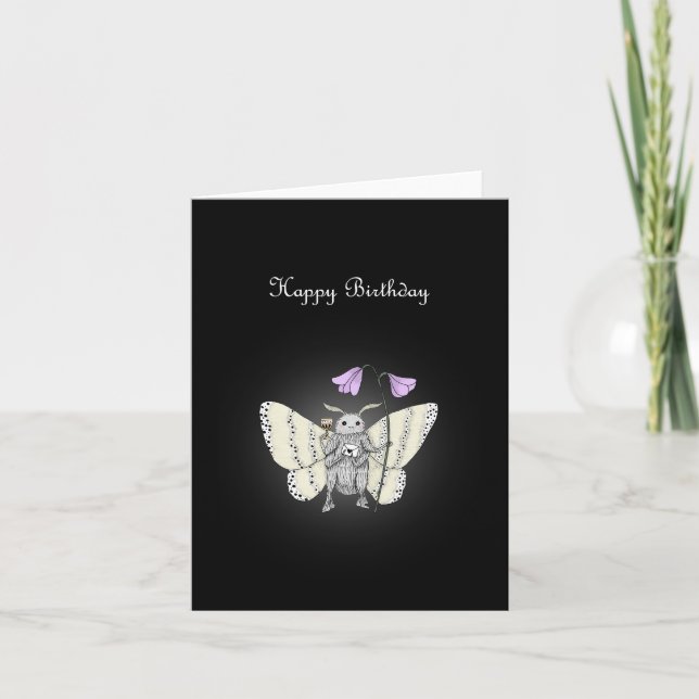 Niedlicher Moth Goth Forest Hexe Creepy Niedliche  Karte (Vorderseite)
