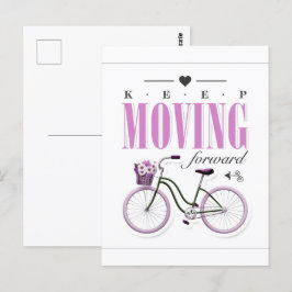 Niedlicher Motivierend Behalt mit dem Fahrrad vorw Postkarte