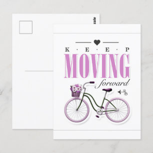 Niedlicher Motivierend Behalt mit dem Fahrrad vorw Postkarte