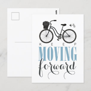 Niedlicher Motivierend Behalt mit dem Fahrrad vorw Postkarte