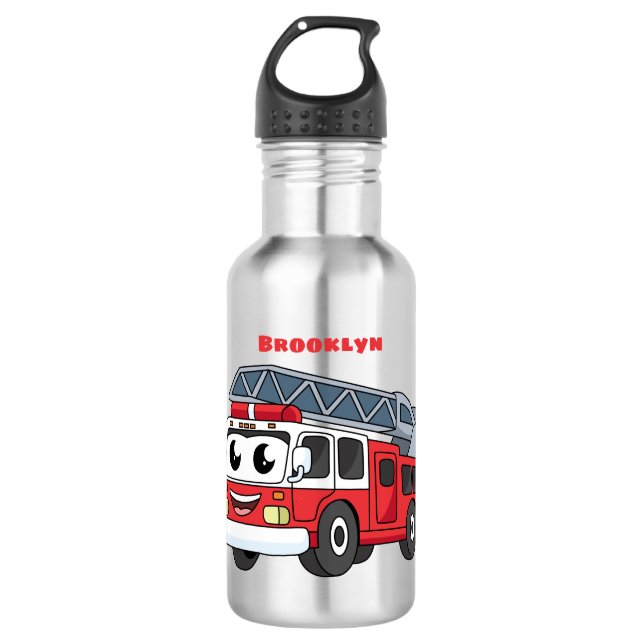 Niedlicher Motor Cartoon Edelstahlflasche (Vorderseite)