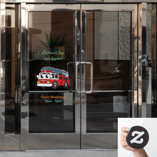 Niedlicher Motor Cartoon Fensteraufkleber (Büro Tür)