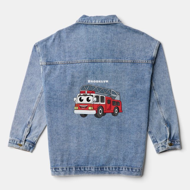 Niedlicher Motor Cartoon Jeansjacke (Rückseite)