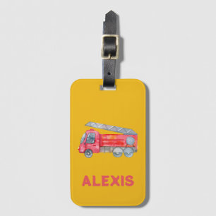 Niedlicher Motor Monogramm Personalisiert Kids Gepäckanhänger