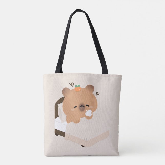 Niedlicher müder Capybara Tasche (Rückseite)