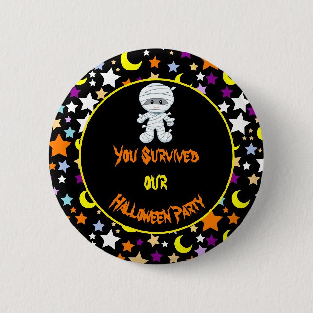 Niedlicher Mummy Boy Halloween Kostümfilm Party Button (Vorderseite)