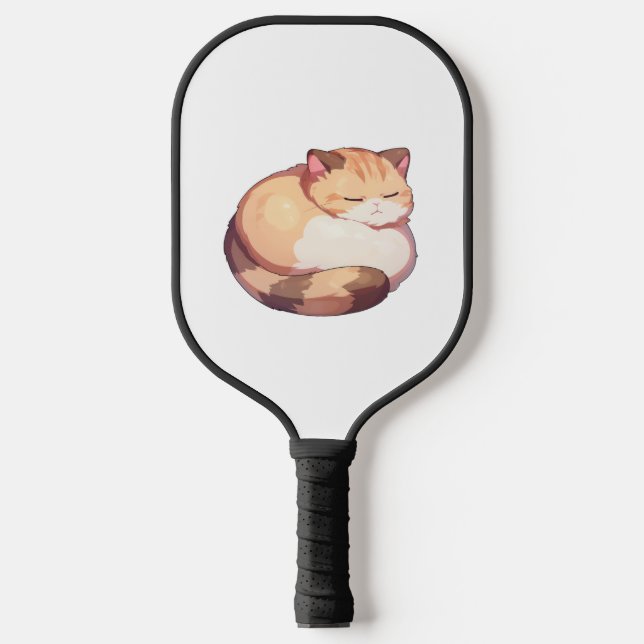 Niedlicher Munchkin Cat Sleeping Classic T - Shirt Pickleball Schläger (Vorderseite)