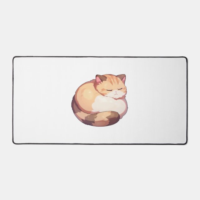 Niedlicher Munchkin Cat Sleeping Classic T - Shirt Schreibtischunterlage (Vorderseite)