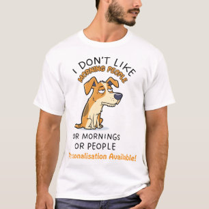 Niedlicher mürrischer Jack Russell Lustige Morgenm T-Shirt