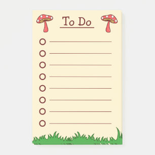 Niedlicher Mushroom-Aufzug zu tun Post-it Klebezettel