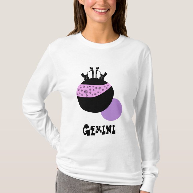 Niedlicher Mutterschaftsdie zwillings-Tierkreis T-Shirt (Vorderseite)