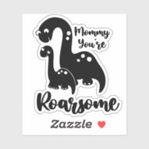 Niedlicher Muttertag mit Dino Mama und Babyaufkleb