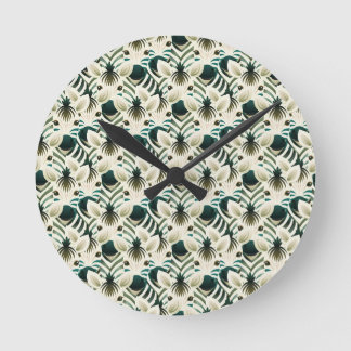 Niedlicher nahtloser Zebra. Runde Wanduhr