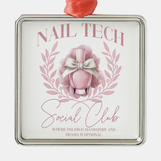 Niedlicher Nail Tech Coquette Nail Polnischer Sozi Ornament Aus Metall (Vorne)