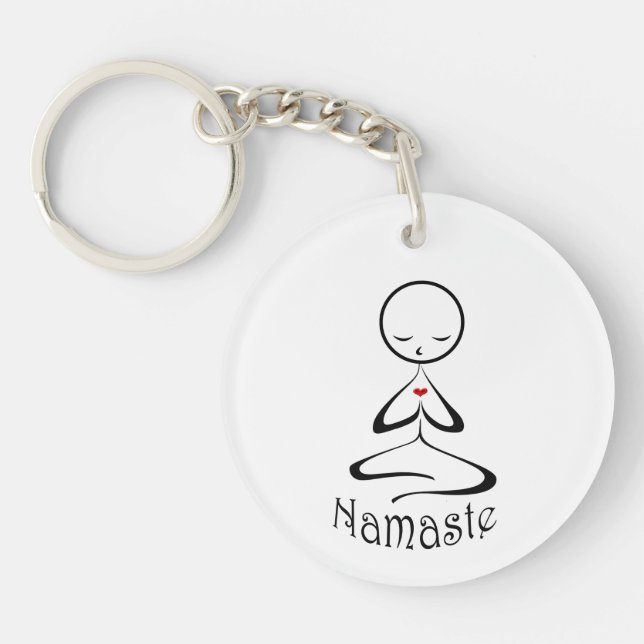 Niedlicher Namaste-Schlüsselanhänger Schlüsselanhänger (Vorderseite)