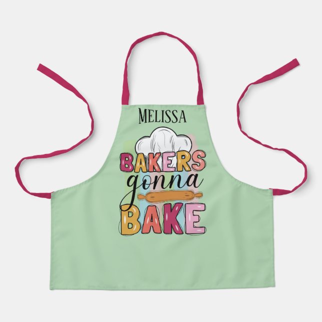Niedlicher Name Bäcker backen Mädchen Schürze (Vorderseite)