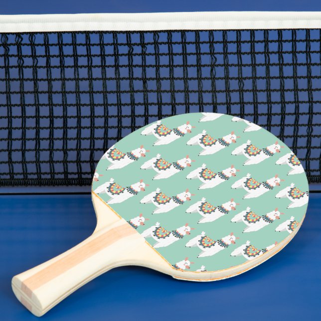 Niedlicher Name der grünen Llamas-Miniatur Tischtennis Schläger (InSitu)