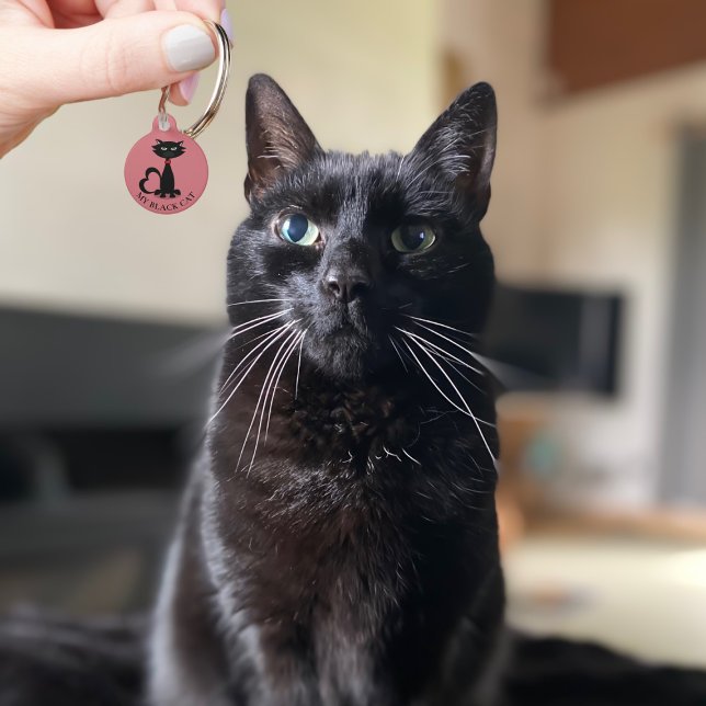 Niedlicher Name der Katze Anschrift Pink Pet ID Ta Tiermarke (Simply add your cat's name, your contact information to this cute pink pet id tag)