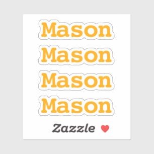 Niedlicher Name der Kinder für Schulorange Aufkleber