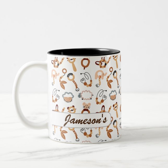 Niedlicher Name der Modellbezeichnung "White Toy B Zweifarbige Tasse (Links)