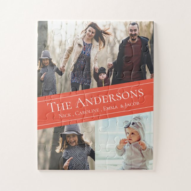 Niedlicher Name der Orange Multi-Fotocollage (Vertikal)