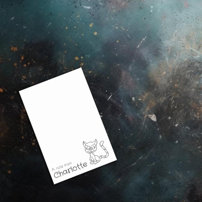 Niedlicher Name der schwarzen Cartoon Post-it Klebezettel (Von Creator hochgeladen)