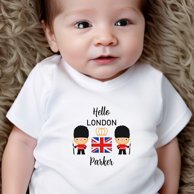 Niedlicher Name des Baby Boys der London Guards Br Baby T-shirt (Cute London Guards British Boy Baby T-shirt)
