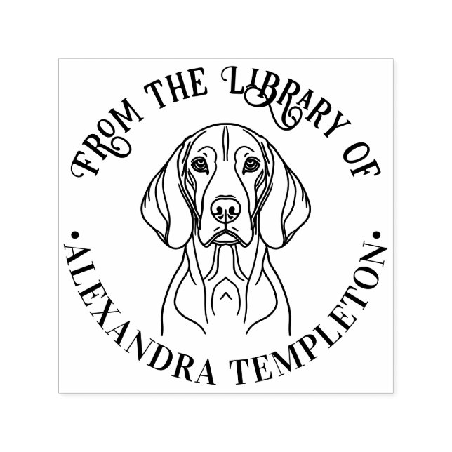 Niedlicher Name des Bibliotheksbuchs für Hunde Permastempel (Design)