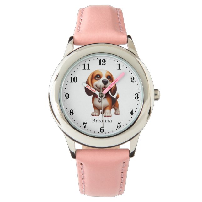 Niedlicher Name des Dogs Armbanduhr (Vorderseite)