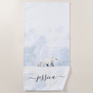 Niedlicher Name des Eisbären Strandtuch