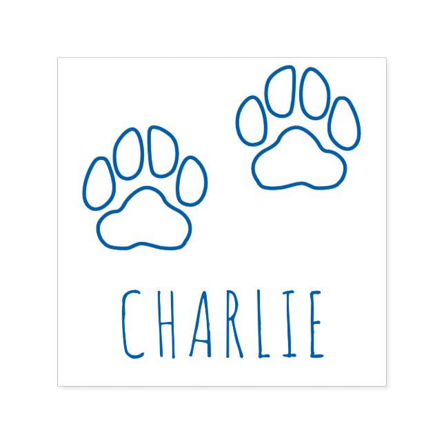 Niedlicher Name des Hauses Charlie | Kontur Paw Pr Permastempel (Design)