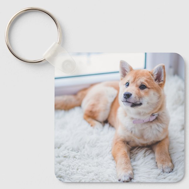 Niedlicher Name des Pet-Fotos Schlüsselanhänger (Vorderseite)