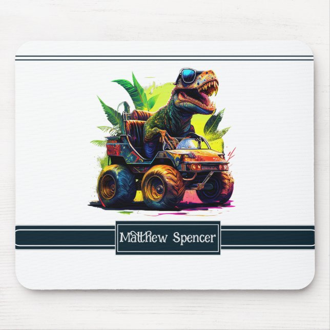 Niedlicher Name des Reitermonsters Dinosaurier Mousepad (Vorne)