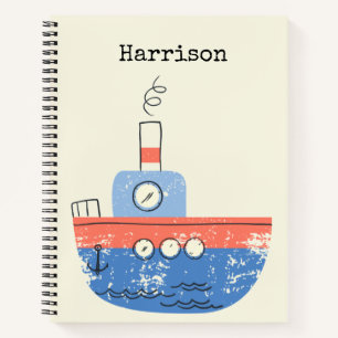 Niedlicher Name des roten blauen Tugs für das Boo Notizbuch