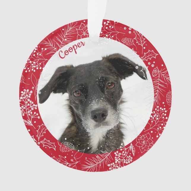 Niedlicher Name des Welpenhundes Foto Ornament (Vorderseite)