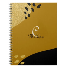Niedlicher Name für Boho Black und Gold Notizblock