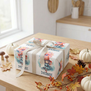 Niedlicher Name Girly Pink Hexenfarbe Halloween Geschenkpapier