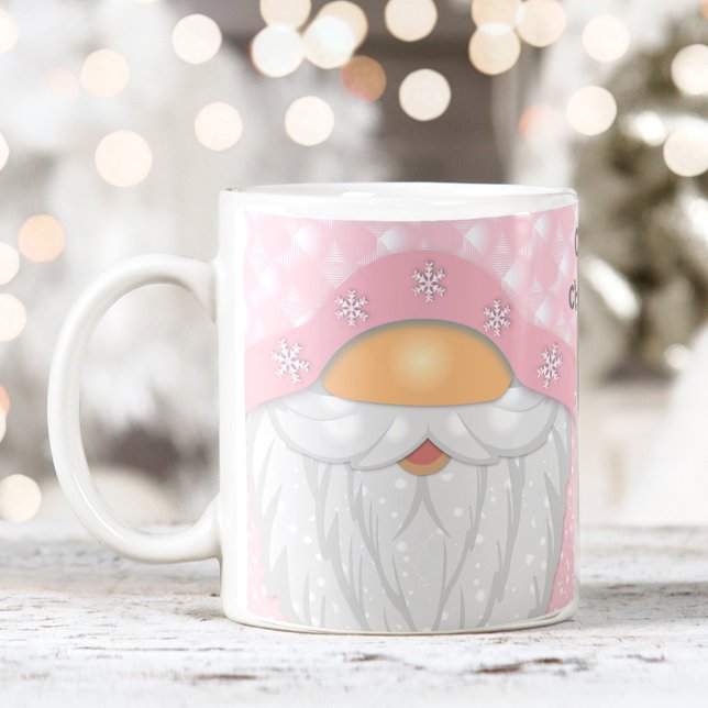 Niedlicher Name Pink Weihnachts Gnome Tasse (Cute Name Pink Christmas Gnome Mug)