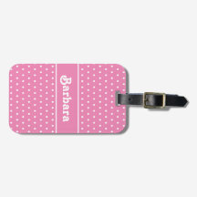 Niedlicher Name Polka Dot Pink und Weiß