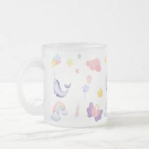 Niedlicher Narwhal Fisch Einhorn Regenbogensee Geb Mattglastasse