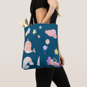 Niedlicher Narwhal Fisch Einhorn Regenbogensee Geb Tasche