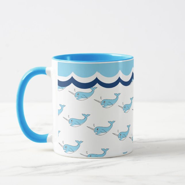 Niedlicher Narwhal-Whale-Kaffee Tasse (Links)