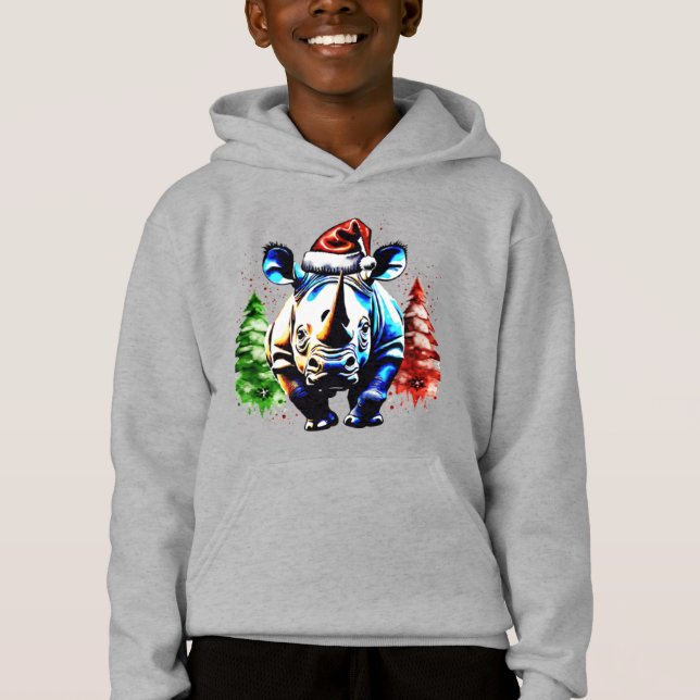 Niedlicher Nashorn Hoodie (Vorderseite)
