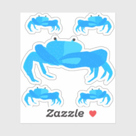 Niedlicher Nautic Cartoon Blue Crabs Water Flasche Aufkleber