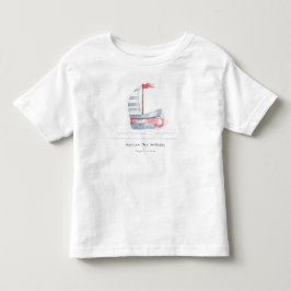 Niedlicher Nautic Soft Red Blue Sailboat Kindergeb Kleinkind T-shirt