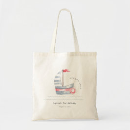 Niedlicher Nautic Soft Red Blue Sailboat Kindergeb Tragetasche