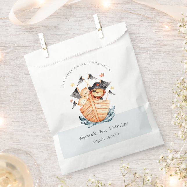 Niedlicher Nautical Pirate Ship Lion Cub Kindergeb Geschenktütchen (Ausgeschnitten)