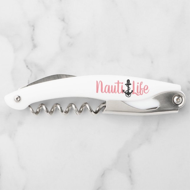 niedlicher nautischer ANCHOR + NAUTI LIFE-Brief | Kellnermesser (Rückseite)
